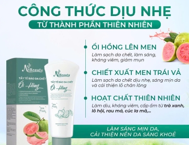 Giải mã bảng thành phần tẩy tế bào chết Ổi Hồng lên men N Beauty