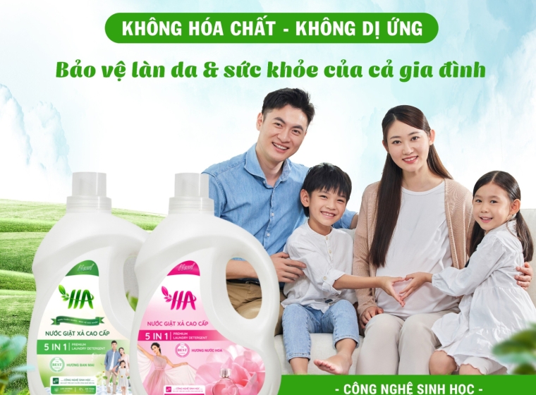 NƯỚC GIẶT XẢ HA: KHÔNG HOÁ CHẤT- KHÔNG DỊ ỨNG